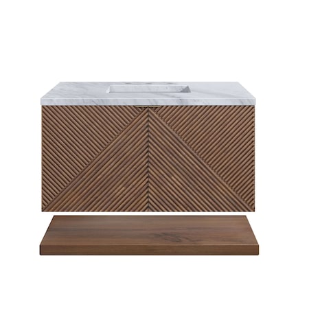 James Martin Vanities Marcello 36in Single Vanity, Chestnut w/ 3 CM Carrara Marble Top D200-V36-CSN-3CAR